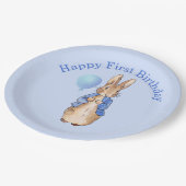 Peter der Rabbit zum ersten Geburtstag Pappteller (Schrägansicht)