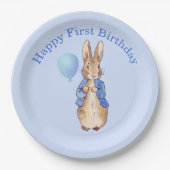 Peter der Rabbit zum ersten Geburtstag Pappteller (Vorderseite)