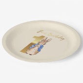 Peter der Rabbit zum ersten Geburtstag Pappteller (Schrägansicht)