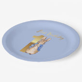 Peter der Rabbit zum ersten Geburtstag Pappteller (Schrägansicht)