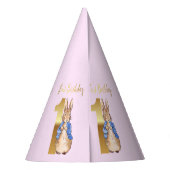 Peter der Rabbit zum ersten Geburtstag Partyhütchen (Rückseite)