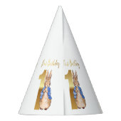 Peter der Rabbit zum ersten Geburtstag Partyhütchen (Rückseite)