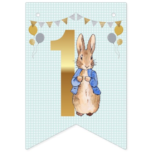 Peter der Rabbit zum ersten Geburtstag Wimpelkette (Erste Fahne)