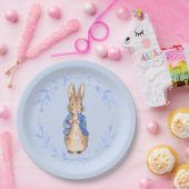 Peter des Kaninchens mit blauem Blattkranz Pappteller (Party)