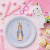 Peter des Kaninchens mit blauem Blattkranz Pappteller (Party)