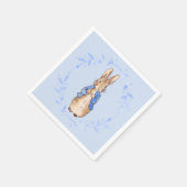 Peter des Kaninchens mit blauem Blattkranz Serviette (Ecke)