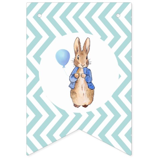 Peter des Kaninchens mit gemischtem Hintergrund Wimpelkette (Erste Fahne)