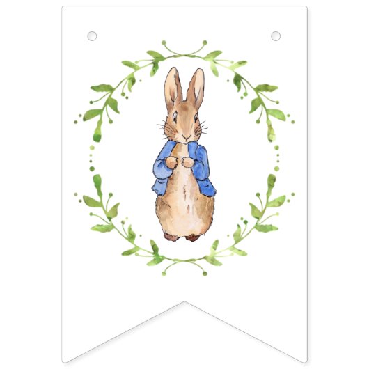 Peter des Kaninchens mit grünem Flügeldraath Wimpelkette (Erste Fahne)