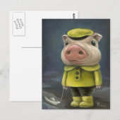Peter des Schweins segeln sein Boot Postkarte (Vorne/Hinten)