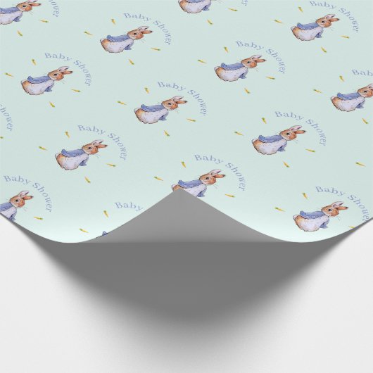 Peter die Kaninchen Babydusche Geschenkpapier (Ecke)