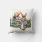 Peter die kaninchenblaue Jacke mit Ballons Kissen (Rückseite)