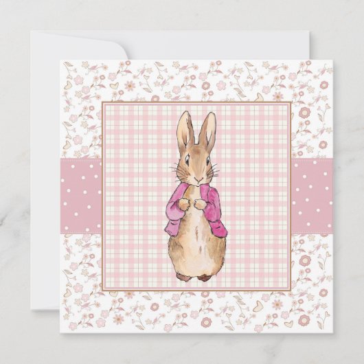 Peter die Rabbit Pink Jacke Dankeskarte (Vorderseite)