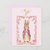 Peter die Rabbit Pink Jacke Dankeskarte (Vorne/Hinten)