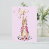 Peter die Rabbit Pink Jacke Dankeskarte (Stehend Vorderseite)