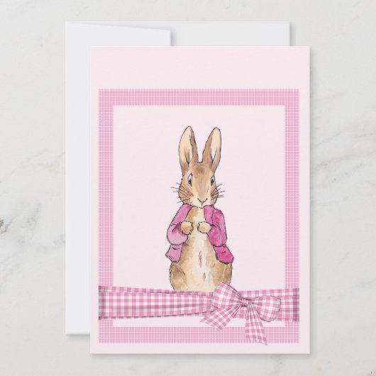 Peter die Rabbit Pink Jacke Einladung (Vorderseite)