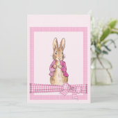 Peter die Rabbit Pink Jacke Einladung (Stehend Vorderseite)