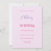 Peter die Rabbit Pink Jacke Einladung (Rückseite)