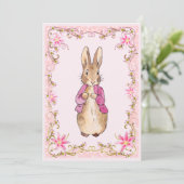 Peter die Rabbit Pink Jacke Einladung (Stehend Vorderseite)