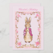 Peter die Rabbit Pink Jacke Einladung (Vorne/Hinten)