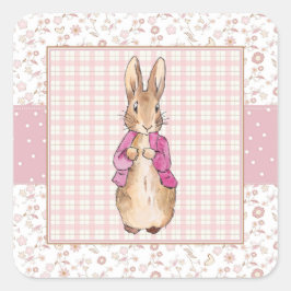 Peter die Rabbit Pink Jacke Quadratischer Aufkleber