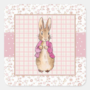 Peter die Rabbit Pink Jacke Quadratischer Aufkleber