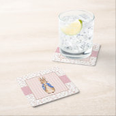 Peter die Rabbit Pink Jacke Rechteckiger Pappuntersetzer (Vor Ort)