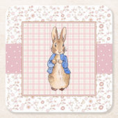 Peter die Rabbit Pink Jacke Rechteckiger Pappuntersetzer (Vorderseite)