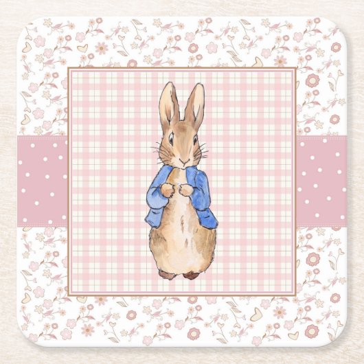 Peter die Rabbit Pink Jacke Rechteckiger Pappuntersetzer (Vorderseite)