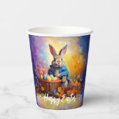 Peter Easter Bunny mit Ostereier Happy Osterfeier Pappbecher (Rückseite)