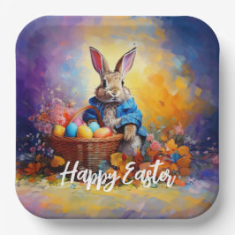 Peter Easter Bunny mit Ostereier Happy Osterfeier Pappteller