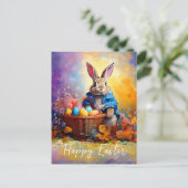 Peter Easter Bunny mit Ostereier Happy Osterfeier Postkarte (Stehend Vorderseite)