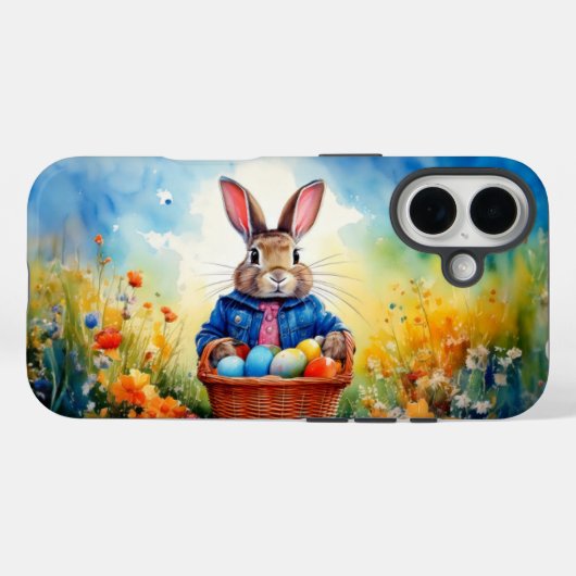 Peter Easter Bunny mit Ostereiern Case-Mate iPhone Hülle (Rückseite (Horizontal))