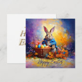 Peter Easter Bunny mit Ostereiern Feiertagskarte (Vorne/Hinten)