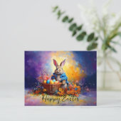 Peter Easter Bunny mit Ostereiern Feiertagspostkarte (Stehend Vorderseite)