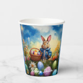 Peter Easter Bunny mit Ostereiern Pappbecher (Rückseite)