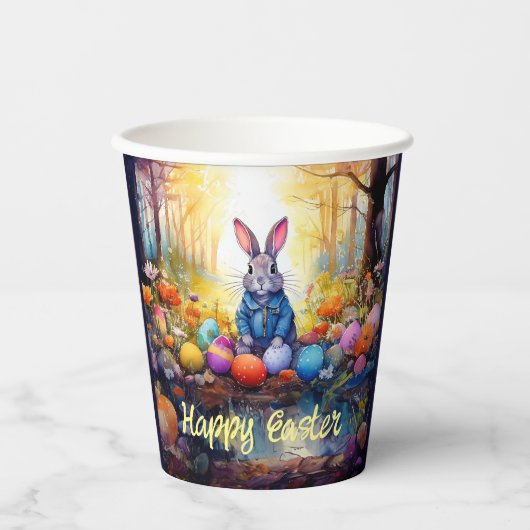 Peter Easter Bunny mit Ostereiern Pappbecher (Vorderseite)