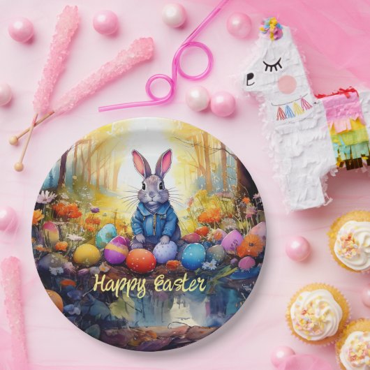 Peter Easter Bunny mit Ostereiern Pappteller (Party)