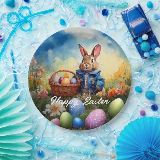 Peter Easter Bunny mit Ostereiern Pappteller (Party)