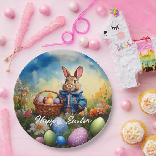 Peter Easter Bunny mit Ostereiern Pappteller (Party)