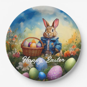 Peter Easter Bunny mit Ostereiern Pappteller
