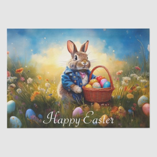 Peter Easter Bunny mit Ostereiern Seidenpapier (Vorderseite)