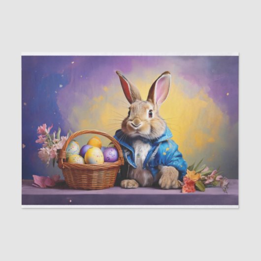 Peter Easter Bunny mit Ostereiern Seidenpapier (Vorderseite)
