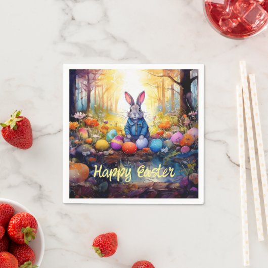 Peter Easter Bunny mit Ostereiern Serviette (Beispiel)