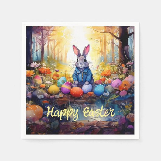 Peter Easter Bunny mit Ostereiern Serviette (Vorderseite)