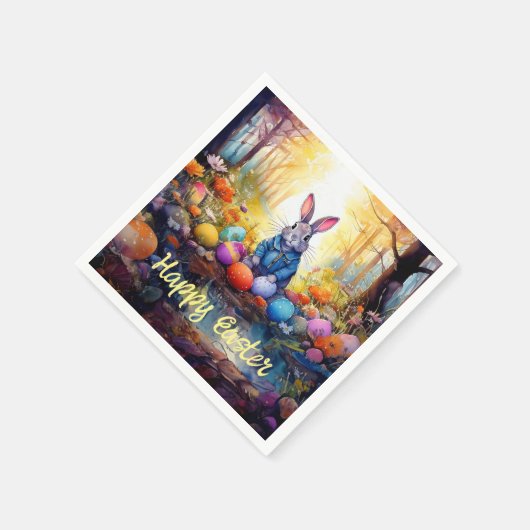 Peter Easter Bunny mit Ostereiern Serviette (Ecke)