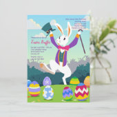 Peter Fluffytail Oster Einladung (Stehend Vorderseite)