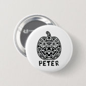 Peter Halloween Sugar Skull Design Button (Vorne & Hinten)