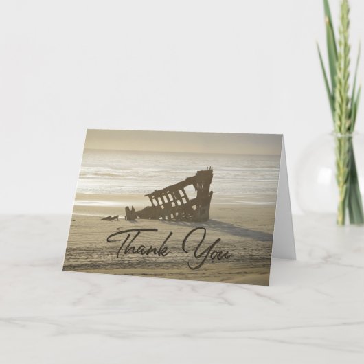 Peter Iredale Beach Foto Vielen Dank Dankeskarte (Vorderseite)