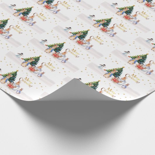 Peter Josephine Bunny Frohe Weihnachten Geschenkpapier (Ecke)