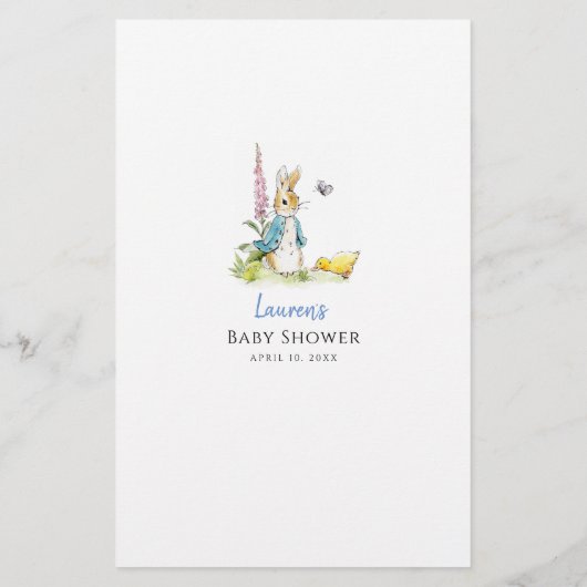 Peter Kanbit Baby Shower Bingo Spiel (Rückseite)